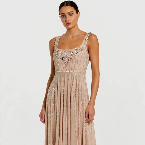 Mac Duggal Embellished Nude Maxi Dress - Picture 4 of 5